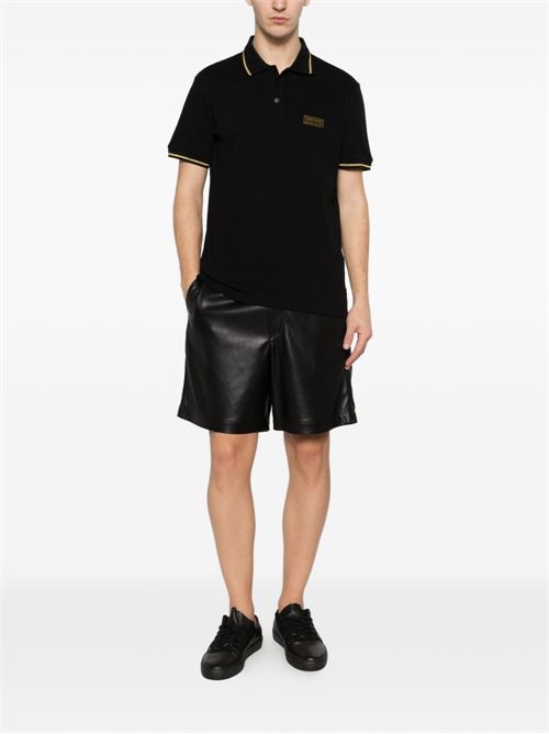 Polo uomo nera con logo Versace jeans Couture | 80GAGT05CJ01TG89